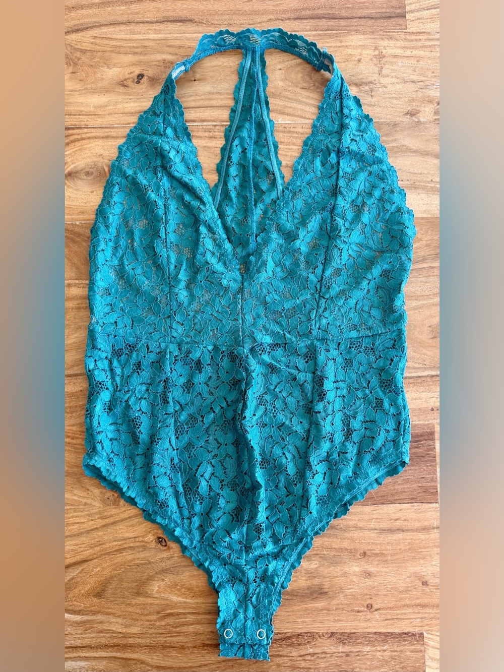 Wishlist Teal Lace Halter Bodysuit